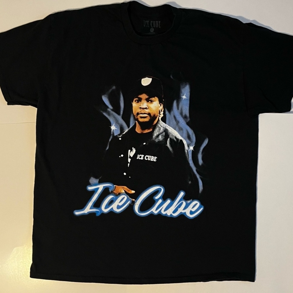 Ice Cube Blue Flames Graphic Shirt Men’s XL Rap Tee NWA Hip Hop Vintage